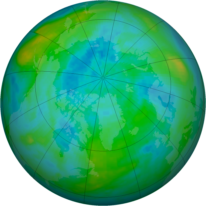 Arctic ozone map for 15 September 1991